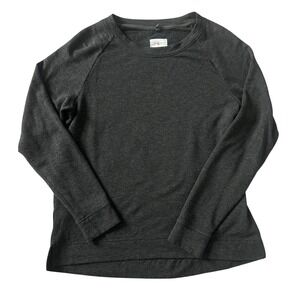 Lou & Grey Signaturesoft Charcoal Gray Raglan Crewneck Sweatshirt Womens Medium